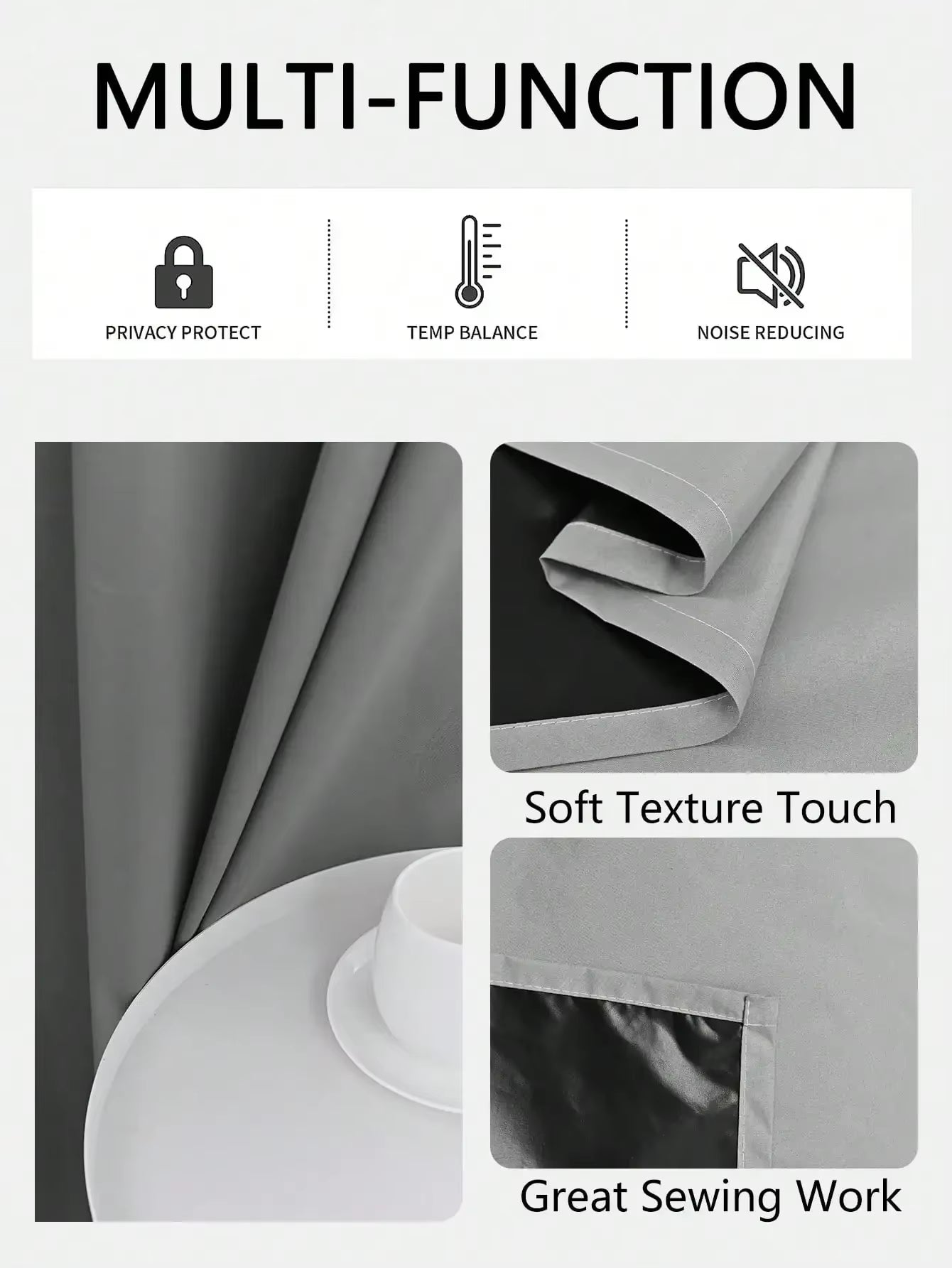 1Panel Solid 100% Blackout Curtains with Grommets, Total Privacy Drapes for Bedroom, Living Room, Home Decor,Lightweight Curtain