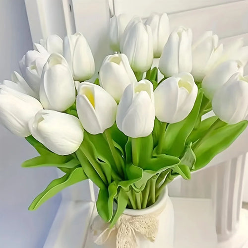10Pcs Artificial Flower Realistic Touch Tulip Scrapbooking Vase Home Decor Wedding Garden Arch Garland Mother'S Day Bouquet Diy