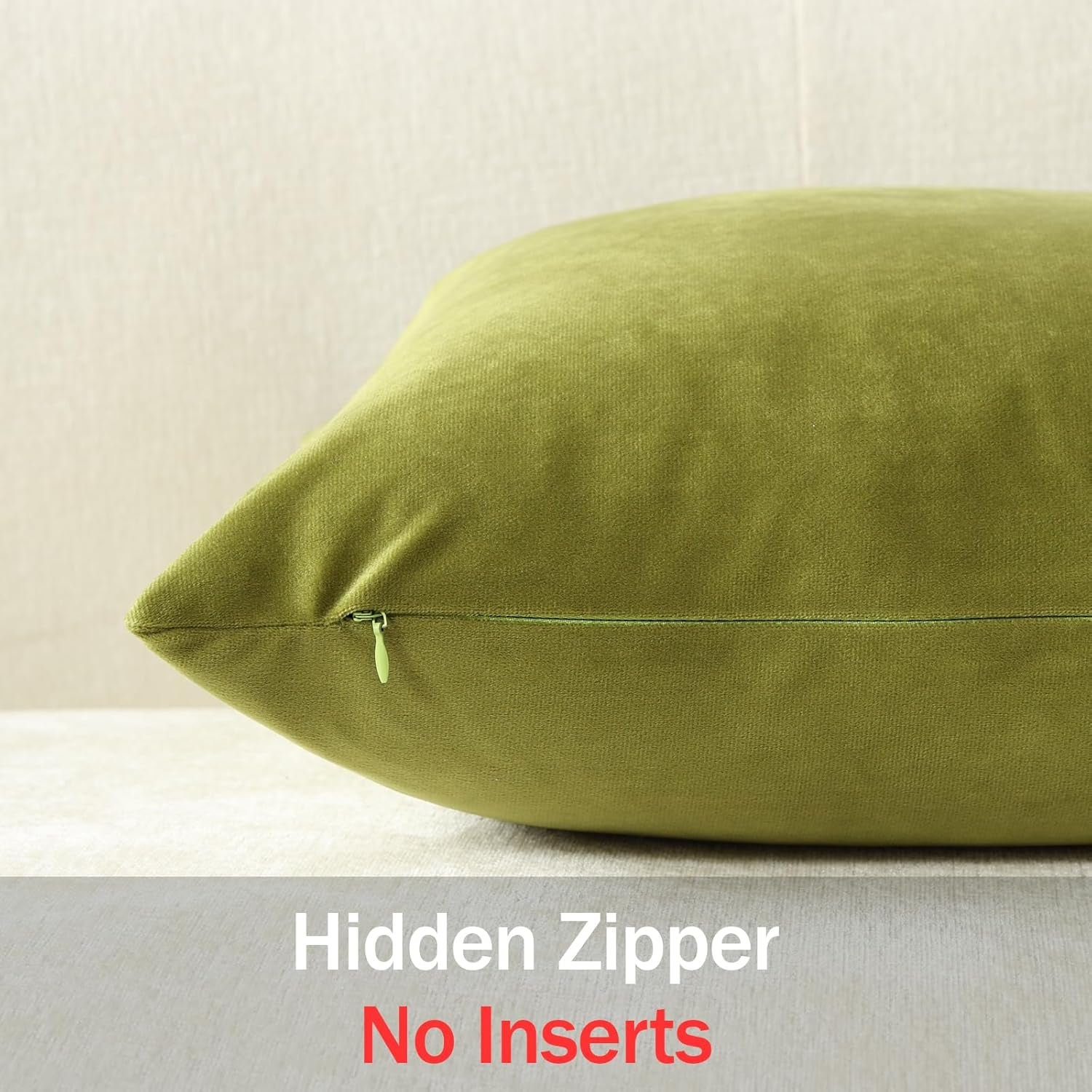 Throw Pillow Covers 22X22 Chartreuse: Pack of 2 Cozy Soft Velvet Square Modern Luxury Decorative Throw Pillow Cases for Sofa Couch Living Room Bed Home Decor