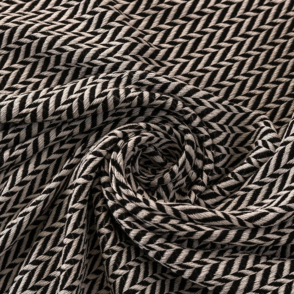 Premium Cotton Light Weight Boho Throw Blanket 50”X60” Gray Black and off White for Bed Chair Couch Farmhouse Turkish Throws for Sofa Bedroom Outdoor Fall Throw Blanket Yoga Blanket