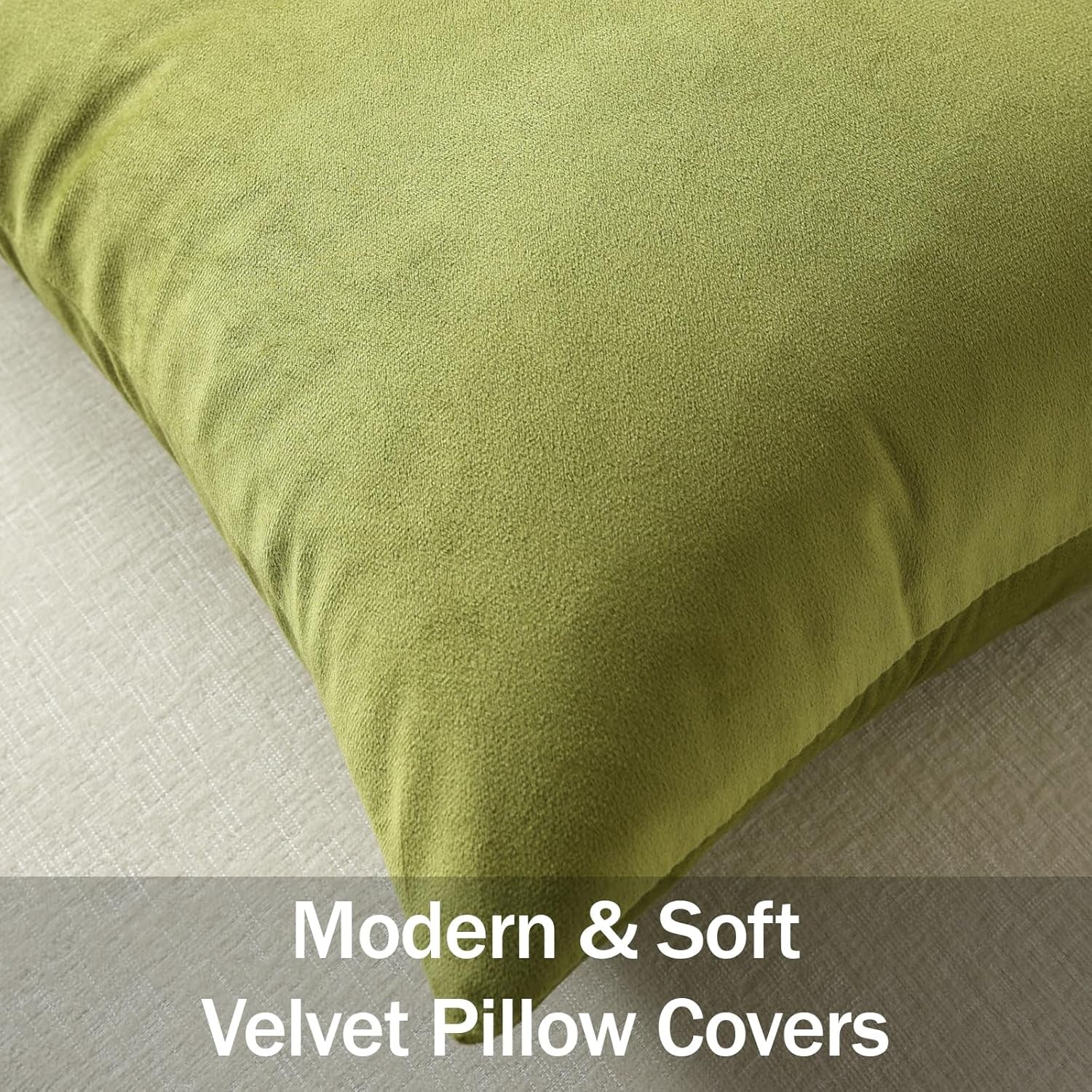 Throw Pillow Covers 22X22 Chartreuse: Pack of 2 Cozy Soft Velvet Square Modern Luxury Decorative Throw Pillow Cases for Sofa Couch Living Room Bed Home Decor