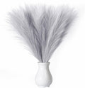 Faux Pampas Grass, 18"/45Cm Artificial Pampas Grass Fluffy 6 Stem Pompous Grass Flower Arrangement for Boho Home Wedding Decoration(Grey)