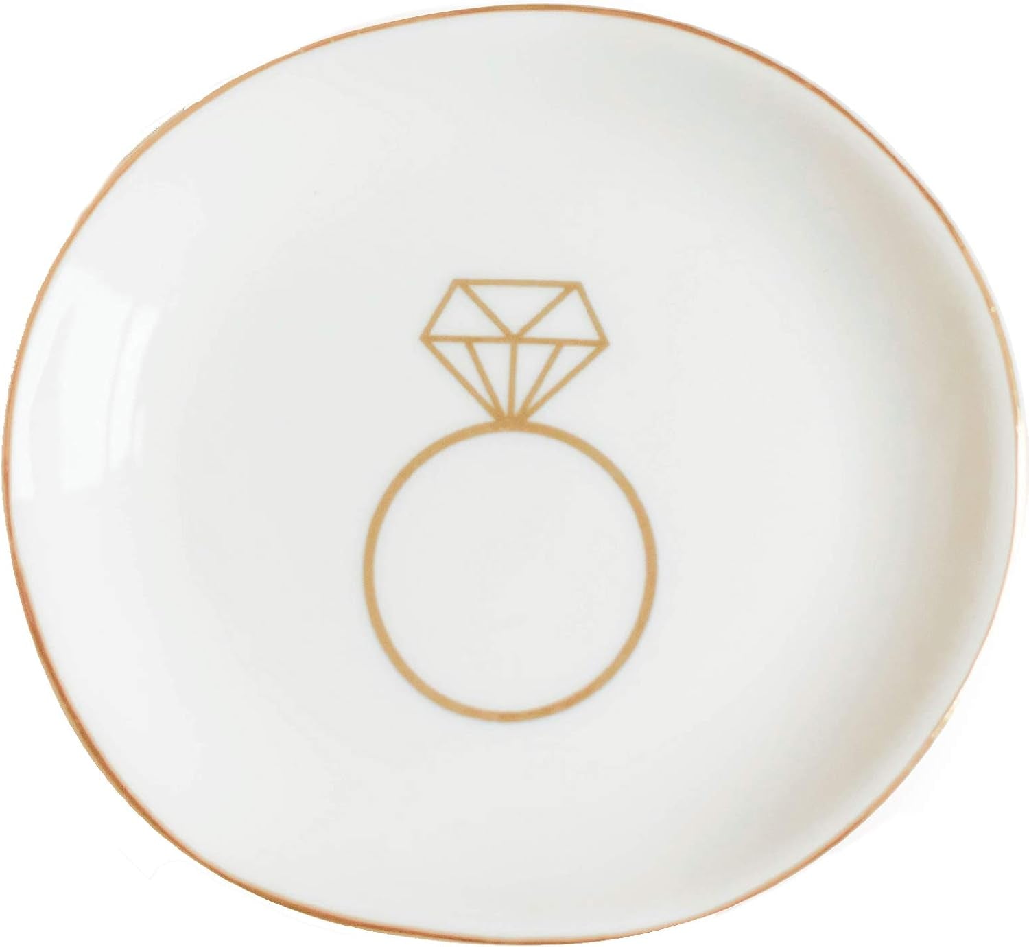 Ring Jewelry Dish Tray | Great for Her Engagement Engaged Ring Dish Holder Bride Ring Holder Gold Ceramic Trinket Tray Wedding Accessories