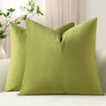 Throw Pillow Covers 22X22 Chartreuse: Pack of 2 Cozy Soft Velvet Square Modern Luxury Decorative Throw Pillow Cases for Sofa Couch Living Room Bed Home Decor