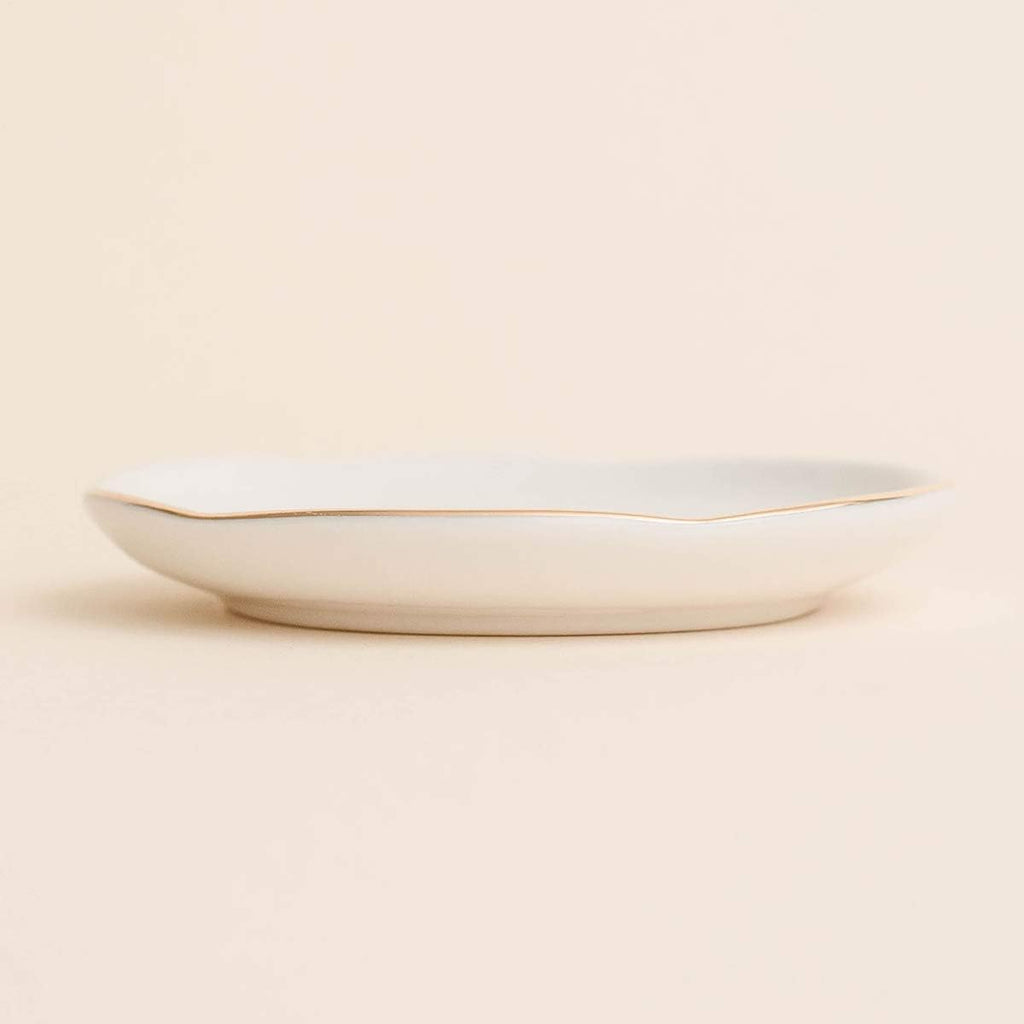 Ring Jewelry Dish Tray | Great for Her Engagement Engaged Ring Dish Holder Bride Ring Holder Gold Ceramic Trinket Tray Wedding Accessories